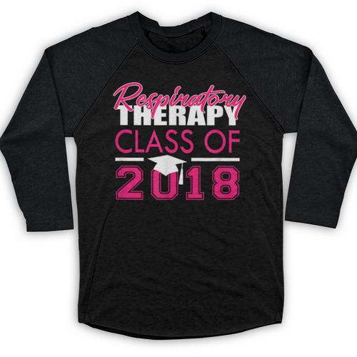 Pink Respiratory Therapist Class Of 2018 Graduation T Shirt Baseball Raglan Shirt - Best Gift Smart