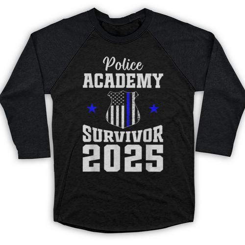 Police Academy Survivor 2025 Graduation Police School Baseball Raglan Shirt - Best Gift Smart