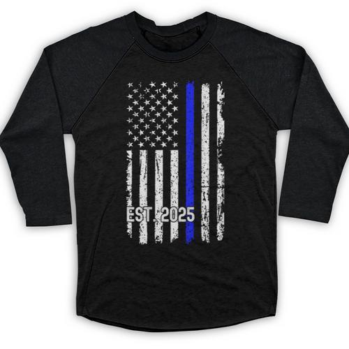 Police Graduation Est 2025 Back Print Police Academy Vintage Baseball Raglan Shirt - Best Gift Smart