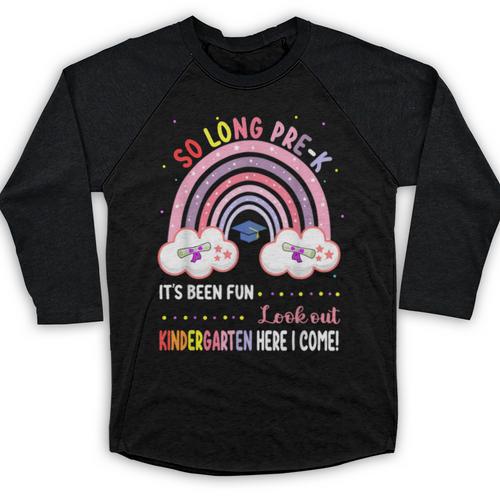 Pre k Graduation Class 2025 Graduate Pre-k Rainbow Girls Baseball Raglan Shirt - Best Gift Smart
