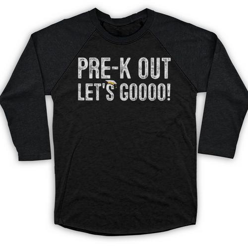 Pre-K Out Preschool Graduation 2025 Teacher Last Day Baseball Raglan Shirt - Best Gift Smart