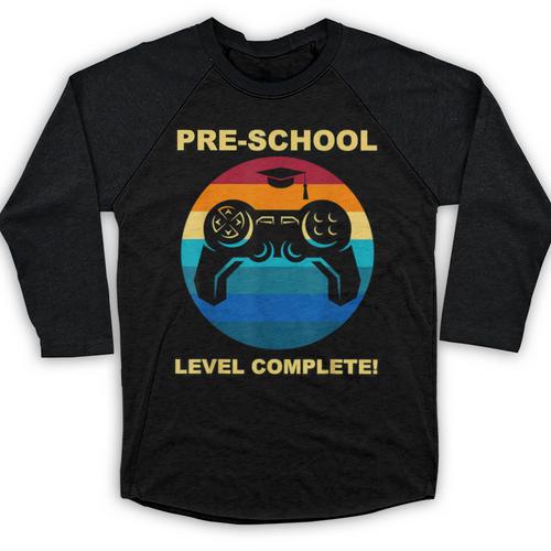 Pre-School Level Complete Graduation Video Gamer Preschool T Baseball Raglan Shirt - Best Gift Smart