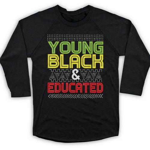 Proud African American Educated Graduation Baseball Raglan Shirt - Best Gift Smart