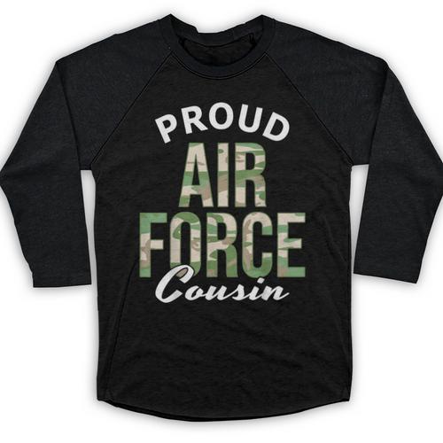 Proud Air Force Cousin Deployment Homecoming Graduation Baseball Raglan Shirt - Best Gift Smart