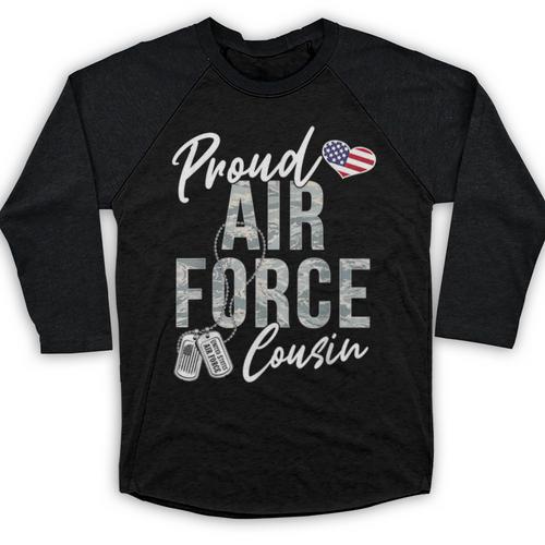 Proud Air Force Cousin US Air Force Graduation Cousin Tee Baseball Raglan Shirt - Best Gift Smart