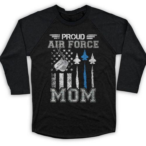 Proud Air Force Mom US Air Force Graduation Mom Baseball Raglan Shirt - Best Gift Smart