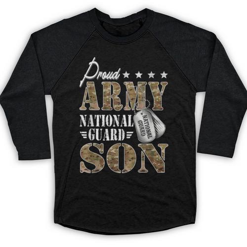 Proud Army National Guard Son National Guard Graduation Baseball Raglan Shirt - Best Gift Smart
