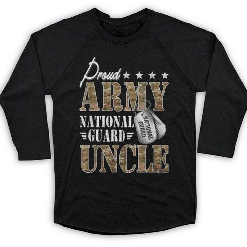 Proud Army National Guard Uncle National Guard Graduation Baseball Raglan Shirt - Best Gift Smart