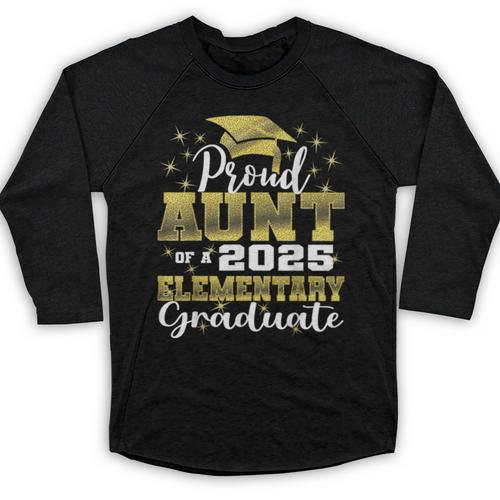 Proud Aunt Of 5th Grade Graduate 2025 Elementary Graduation Baseball Raglan Shirt - Best Gift Smart