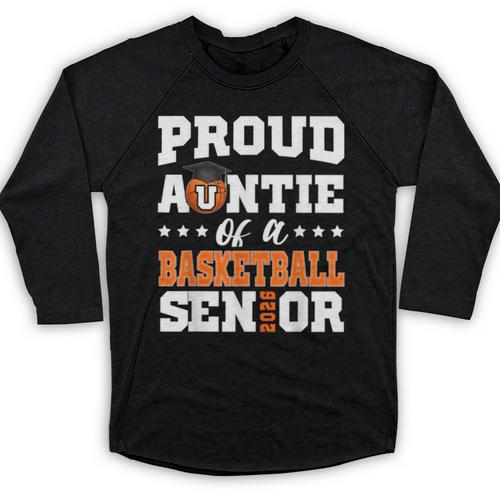 Proud Auntie Of a Basketball Senior 2026 Graduation Gifts Baseball Raglan Shirt - Best Gift Smart