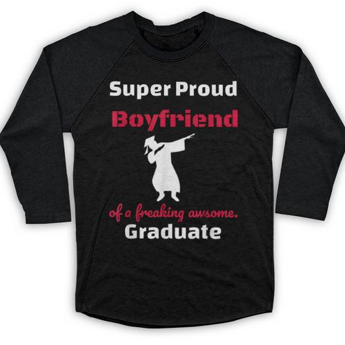 Proud Boyfriend Of 2018 Graduate Dabbing Graduation Baseball Raglan Shirt - Best Gift Smart