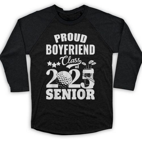 Proud Boyfriend Class Of 2025 Graduation Senior 2025 Golf Baseball Raglan Shirt - Best Gift Smart