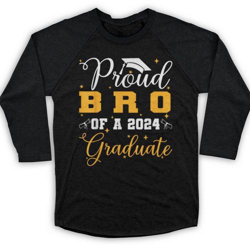 Proud Bro Of A Class Of 2024 Graduate Senior Graduation Baseball Raglan Shirt - Best Gift Smart