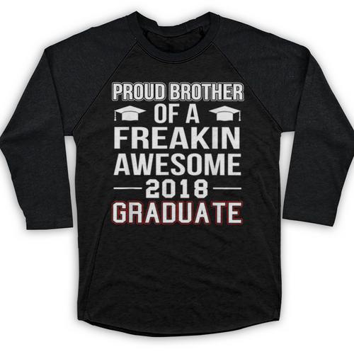 Proud Brother Of A 2018 Graduate Senior Graduation T Shirt Baseball Raglan Shirt - Best Gift Smart