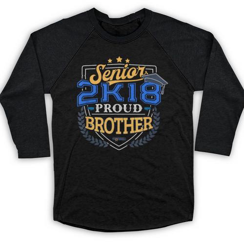 Proud Brother Of A 2018 Senior Shirt Graduation Grad 2K18 Baseball Raglan Shirt - Best Gift Smart