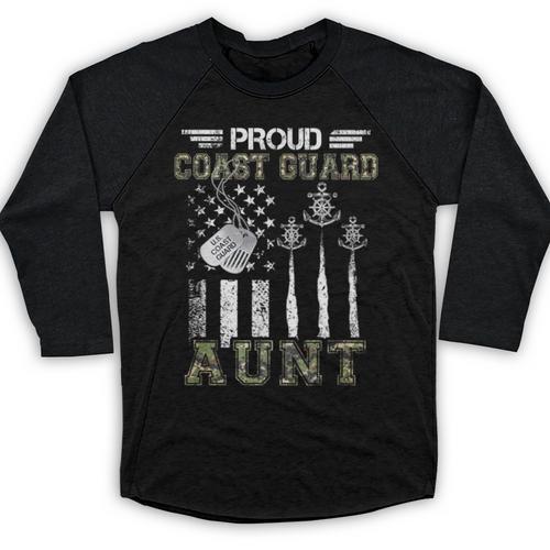 Proud Coast Guard Aunt US Coast Guard Graduation Aunt Baseball Raglan Shirt - Best Gift Smart