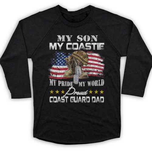 Proud Coast Guard Dad Coast Guard Graduation Dad Baseball Raglan Shirt - Best Gift Smart