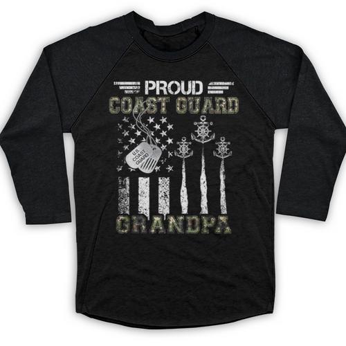 Proud Coast Guard Grandpa US Coast Guard Graduation Grandpa Baseball Raglan Shirt - Best Gift Smart
