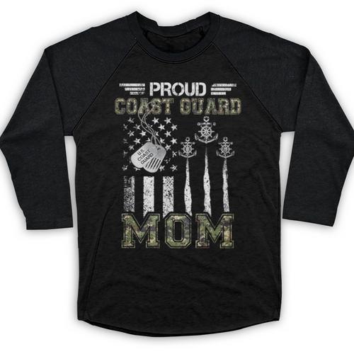 Proud Coast Guard Mom US Coast Guard Graduation Mom Baseball Raglan Shirt - Best Gift Smart