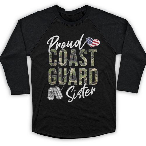 Proud Coast Guard Sister US Coast Guard Graduation Sister Baseball Raglan Shirt - Best Gift Smart