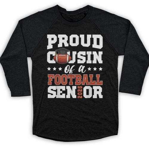 Proud Cousin Of a Football Senior 2026 Graduation Gifts Baseball Raglan Shirt - Best Gift Smart