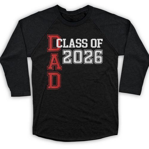 Proud Dad Of A 2026 Graduate Grad Senior Father Graduation Baseball Raglan Shirt - Best Gift Smart