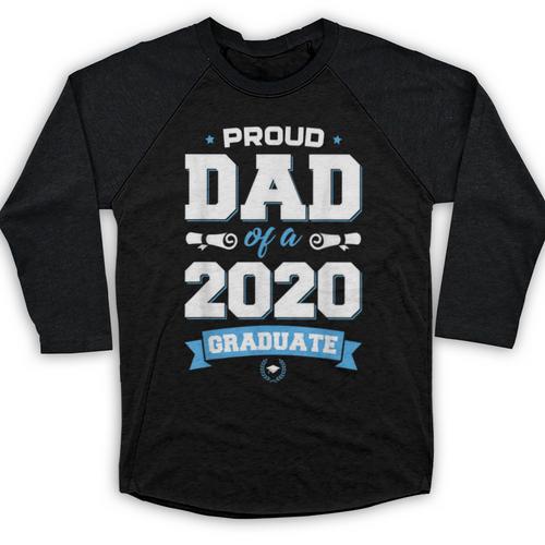 Proud Dad Of A Class Of 2020 Graduate TShirt Graduation Baseball Raglan Shirt - Best Gift Smart