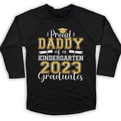 Proud Daddy Of Kindergarten Graduate 2023 Graduation Daddy Baseball Raglan Shirt - Best Gift Smart