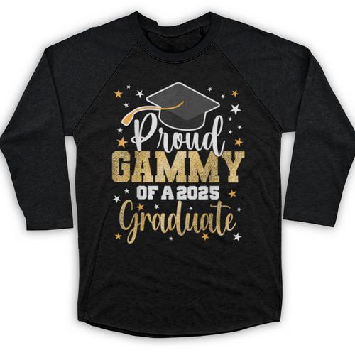 Proud Gammy Of A Class Of 2025 Graduate Senior Graduation Baseball Raglan Shirt - Best Gift Smart