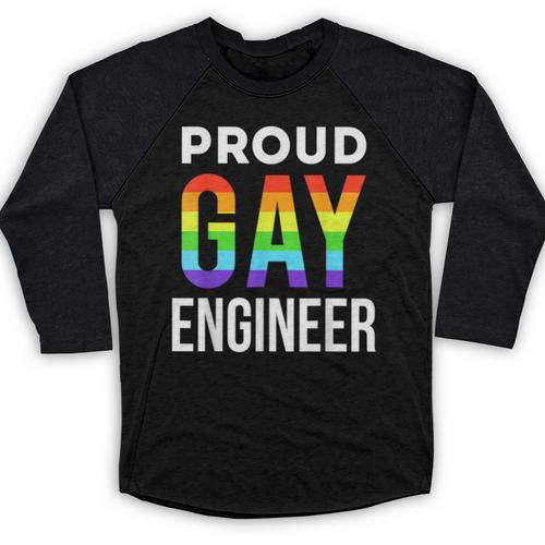 Proud Gay Engineer LGBTQ Rainbow Engineering Graduation Baseball Raglan Shirt - Best Gift Smart