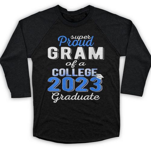 Proud Gram Of 2023 College Graduate Family 23 Graduation Baseball Raglan Shirt - Best Gift Smart