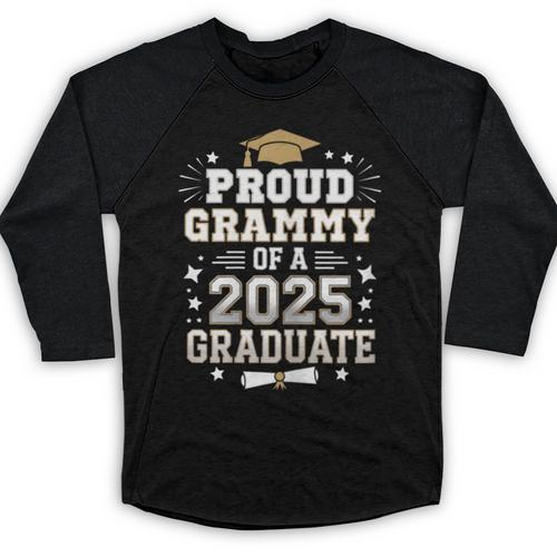 Proud Grammy Of A Class Of 2025 Graduate Senior Graduation Baseball Raglan Shirt - Best Gift Smart