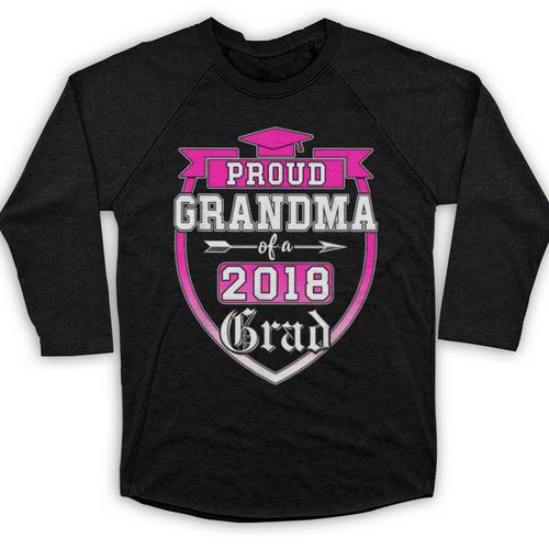 Proud Grandma Of a 2018 Grad Graduation Family Baseball Raglan Shirt - Best Gift Smart