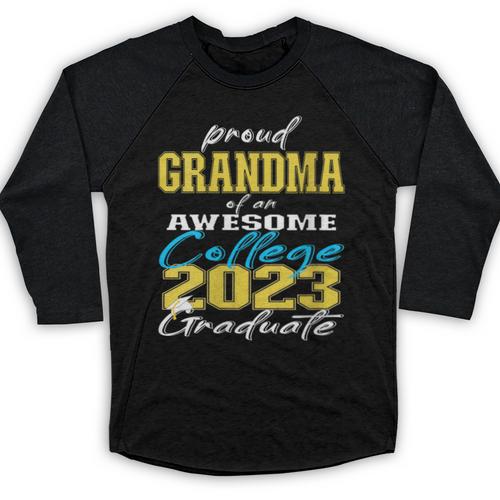 Proud Grandma Of 2023 College Graduate Family 23 Graduation Baseball Raglan Shirt - Best Gift Smart