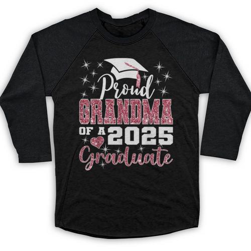 Proud Grandma Of 2025 College Graduate Family Graduation Baseball Raglan Shirt - Best Gift Smart