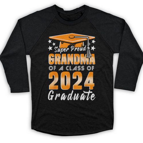 Proud Grandma Of A Class Of 2024 Matching Family Graduation Baseball Raglan Shirt - Best Gift Smart