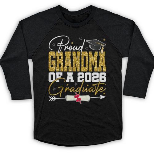 Proud Grandma Of Senior 2026 Graduate Family Graduation 2026 Baseball Raglan Shirt - Best Gift Smart