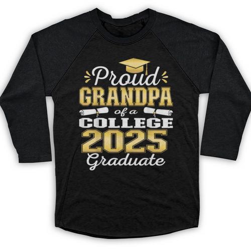 Proud Grandpa Of 2025 College Graduate Family 24 Graduation Baseball Raglan Shirt - Best Gift Smart