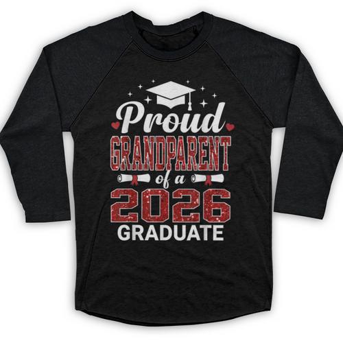 Proud Grandparent Of A 2026 Graduate Class Of Graduation Baseball Raglan Shirt - Best Gift Smart