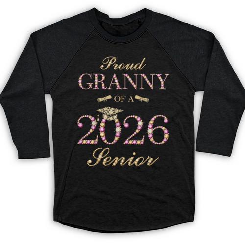 Proud Granny Of A 2026 Senior Graduate Graduation Baseball Raglan Shirt - Best Gift Smart