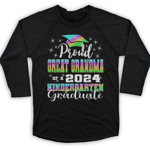 Proud Great Grandma Of Kindergarten Graduate 2024 Graduation Baseball Raglan Shirt - Best Gift Smart