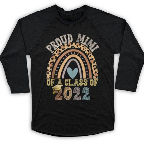 Proud Mimi Of a Class Of 2022 Graduate Graduation Rainbow Baseball Raglan Shirt - Best Gift Smart