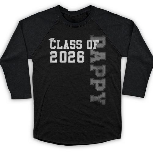 Proud Pappy Of A 2026 Graduate Grad Senior Graduation Baseball Raglan Shirt - Best Gift Smart