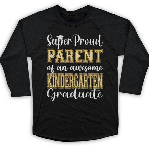 Proud Parent Of Kindergarten Graduate 2024 Graduation Parent Baseball Raglan Shirt - Best Gift Smart