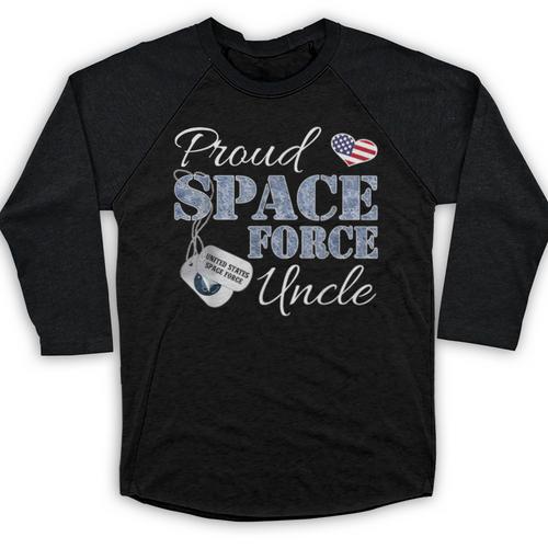Proud Space Force Uncle Space Force Graduation Tee Baseball Raglan Shirt - Best Gift Smart