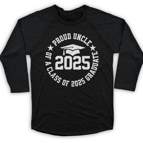 Proud Uncle Of a Class Of 2025 Graduate Graduation 2025 Baseball Raglan Shirt - Best Gift Smart