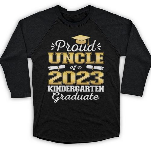Proud Uncle Of Kindergarten Graduate 2023 Graduation Uncle Baseball Raglan Shirt - Best Gift Smart