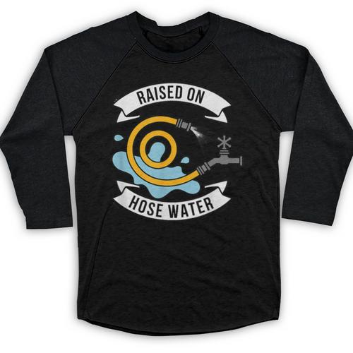 Raised On Hose Water Nostalgia Saying Baseball Raglan Shirt - Figerry