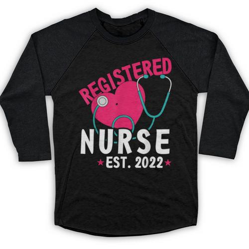 Registered Nurse Est 2022 Nursing Student RN Fun Graduation Baseball Raglan Shirt - Best Gift Smart