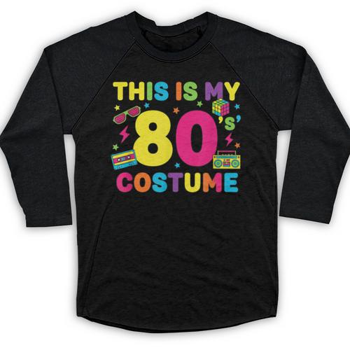 Retro 80's Costume 80s Nostalgia Party Baseball Raglan Shirt - Figerry